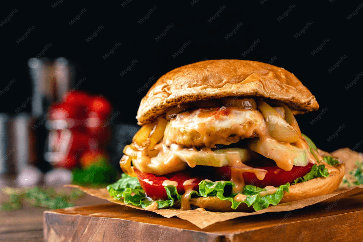 Chicken With Sausage Burger